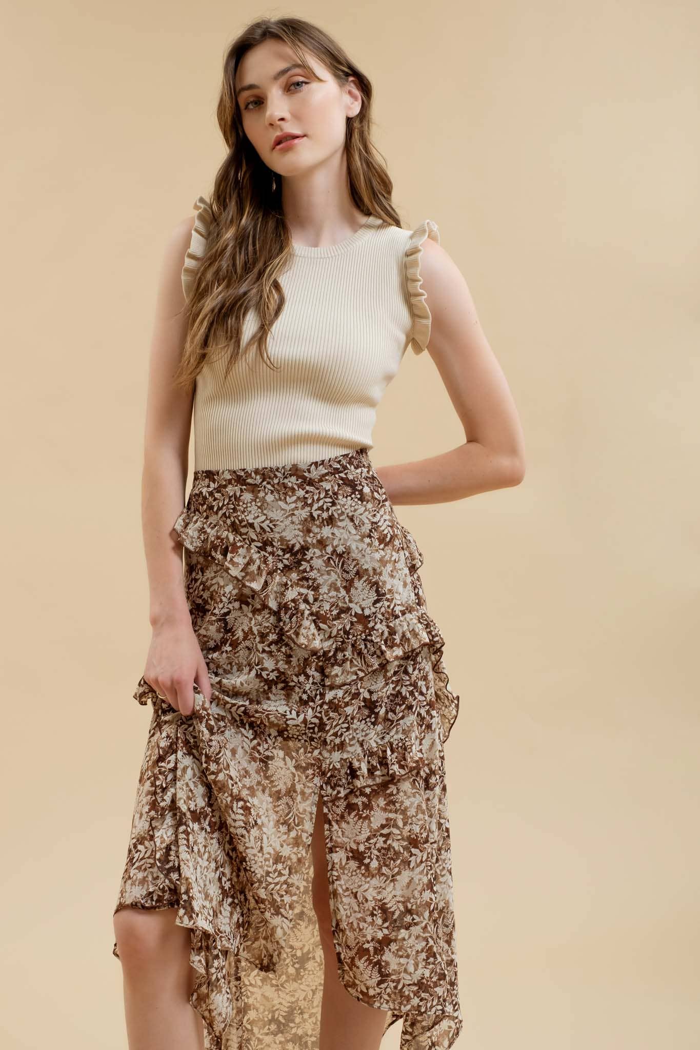 The Workshop Studio - Wholesale Knit Top - Women's - RUFFLE SLEEVELESS SWEATER KNIT TOP40