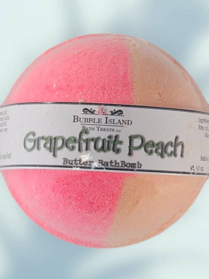 Bath Bomb - Grapefruit Peach for wholesale by Bubble Island Bath Treats