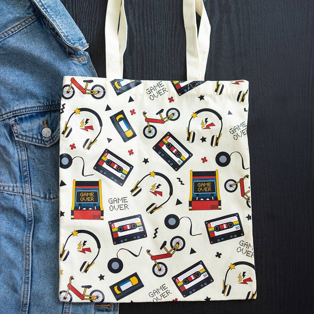 Something Different Wholesale – wholesale Tote bag – Women's – Retro 80s Print Polycotton Tote Bag0
