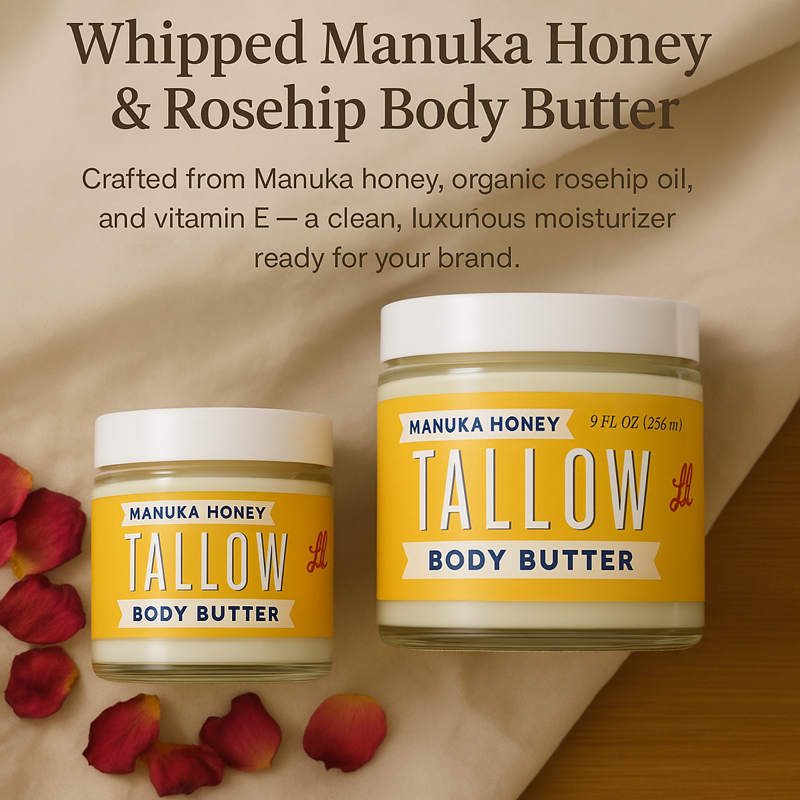 May's Market @ TLM - Wholesale Body Balm/Butter - Manuka Honey + Rosehip Tallow Body Butter – Deeply Nourishing & Repairing Natural Skincare1