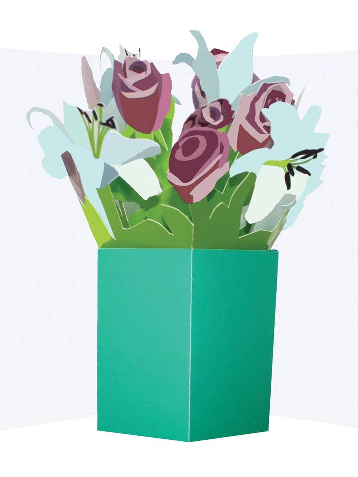 Bouquet 05 - Roses - Emerald Vase - 2toTango - Second Nature for wholesale by Second Nature Ltd
