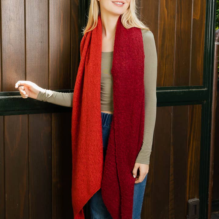 Leto Accessories - Wholesale Scarf - Women's - Trendy Cozy Colorblock Scarf – Double-Tone Comfort6