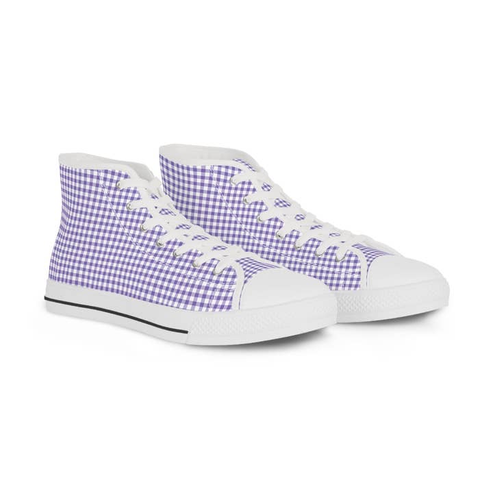 Zapatillas Altas "Cameron" con Estampado de Gingham para un Estilo Casual a la Moda para venta al por mayor de The Unique Spider
