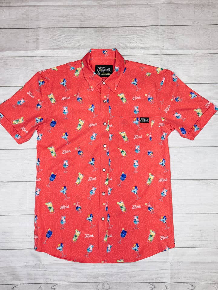 Vacation Cocktails CORAL Unisex Button Up for wholesale by Team Cocktail