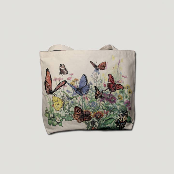Sac en toile Jumbo Butterfly Garden pour la vente par Atlas Screen Printing