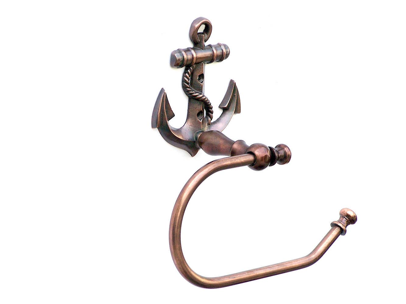 Hampton Nautical - Wholesale Towel Holder/Hanger - Antique Copper Anchor Hand Towel Holder 10"2