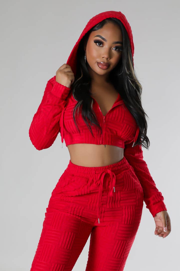 5besties inc – wholesale Top & pants set (NOT Loungewear) – Women's – CROP HOODIE JACKET AND PANTS SET14