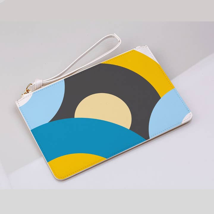 Blue Retro Records Clutch Bag for wholesale by LanRetro
