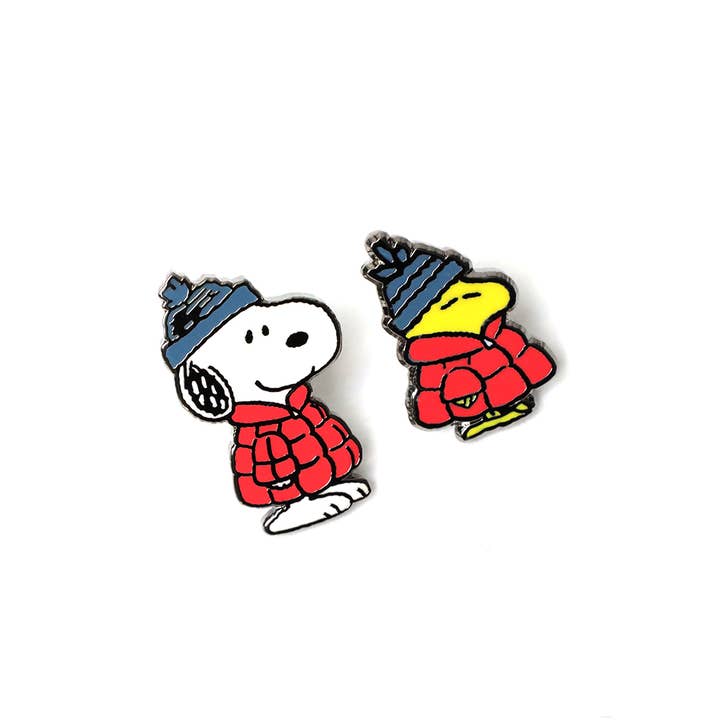 PINTRILL - Wholesale Lapel Pin/Button - Snoopy & Woodstock Red Puffer Pin Set