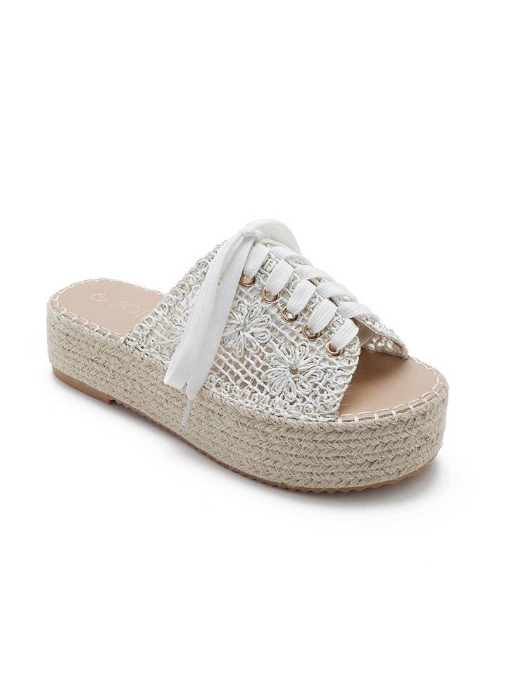Joia Paris - Wholesale Sandals - Women's - Lace-up woven platform espadrille sandals H8-8861