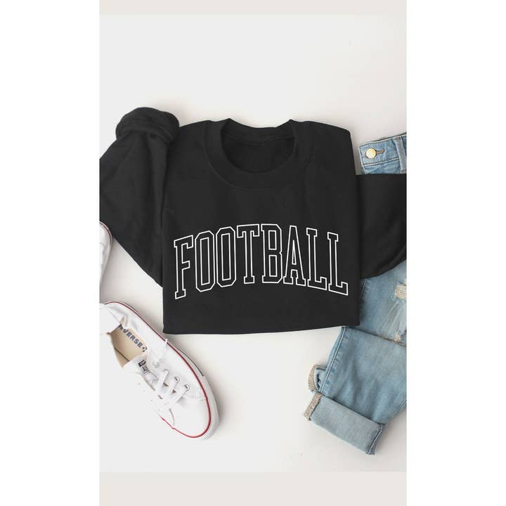 Kissed Apparel – wholesale Graphic sweatshirt – Women’s – Retro Football Graphic Fleece Sweatshirt0