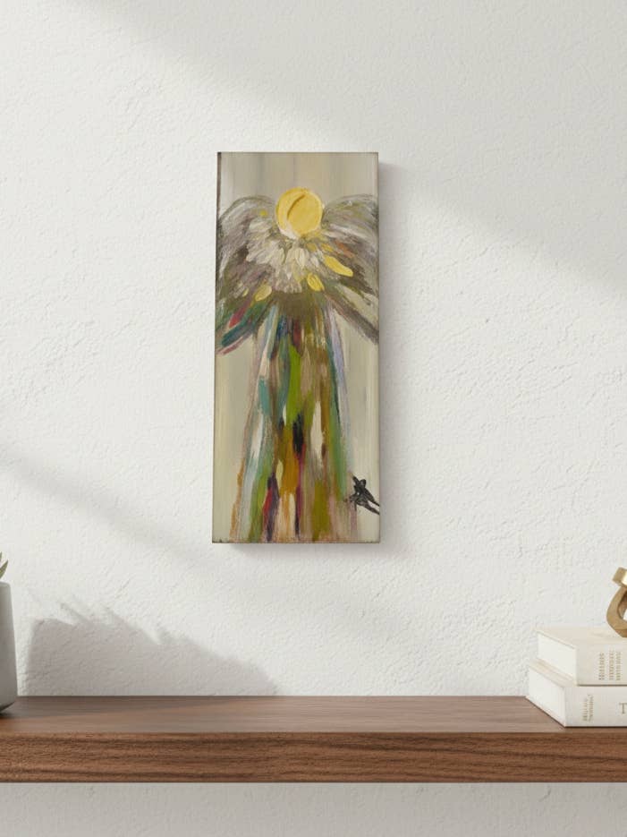 Angel Brushstroke Wood Panel for wholesale by Loftin Design Co