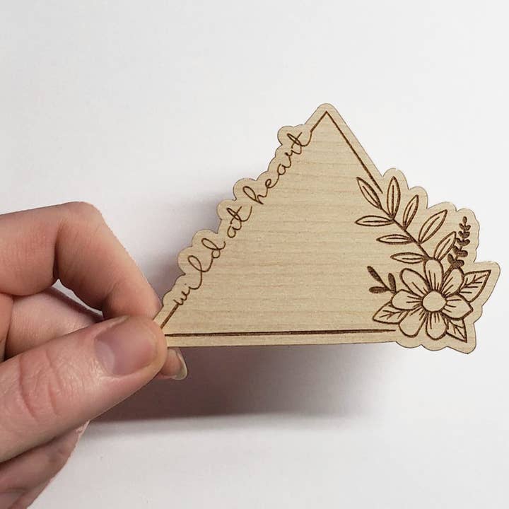 Wild at Heart Flexible Wooden Engraved Sticker for wholesale by Barton Market LLC