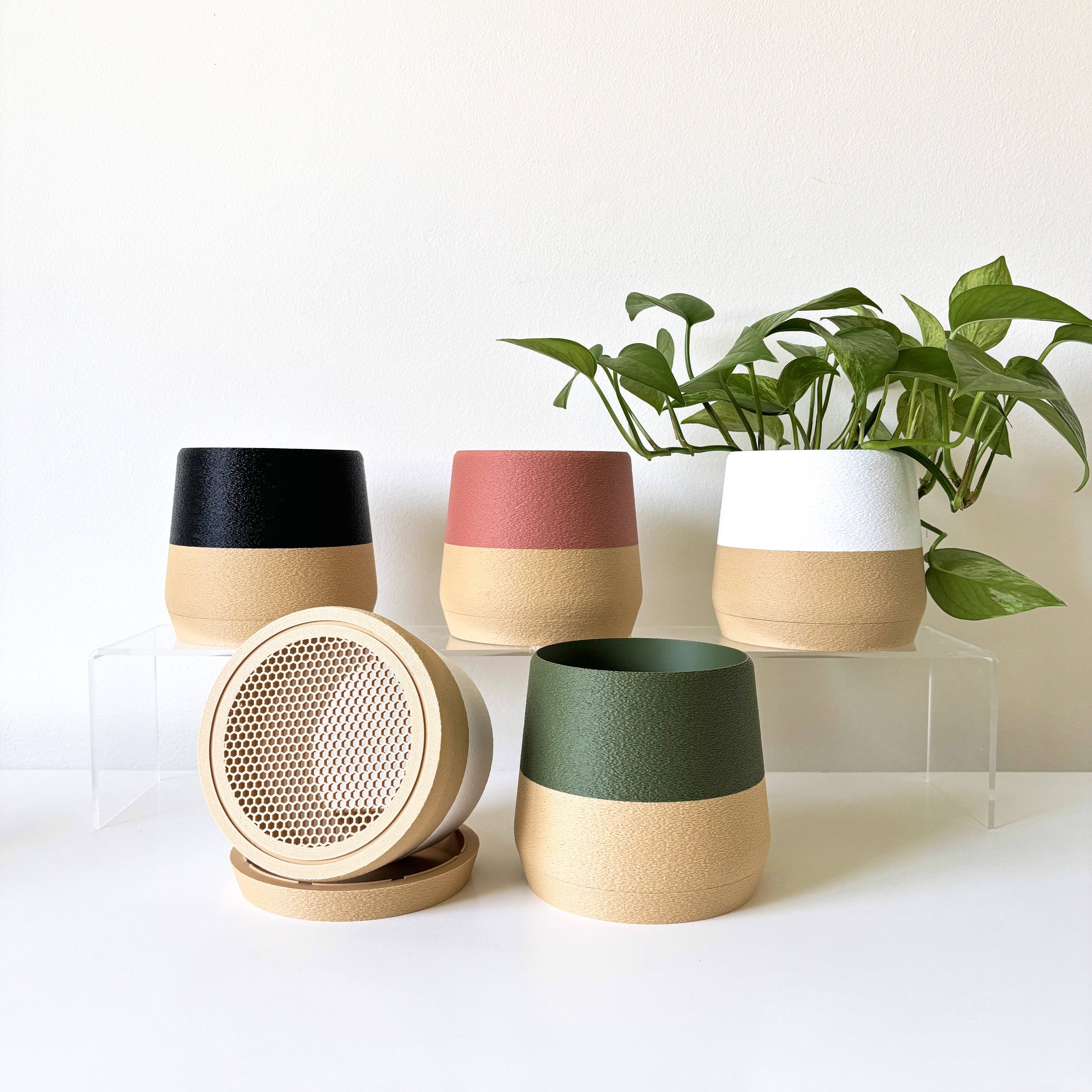 Sonnihaus – wholesale Kruka – KYOTO Blomkruka med inbyggd bricka och dränering, 3D-printad minimalistisk design16