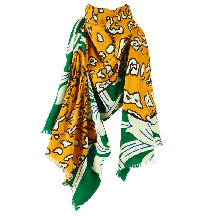 THOMASPAUL - Wholesale Sjaal - Dames - LEOPARD JUNGLE VOILE SJAAL/PAREO