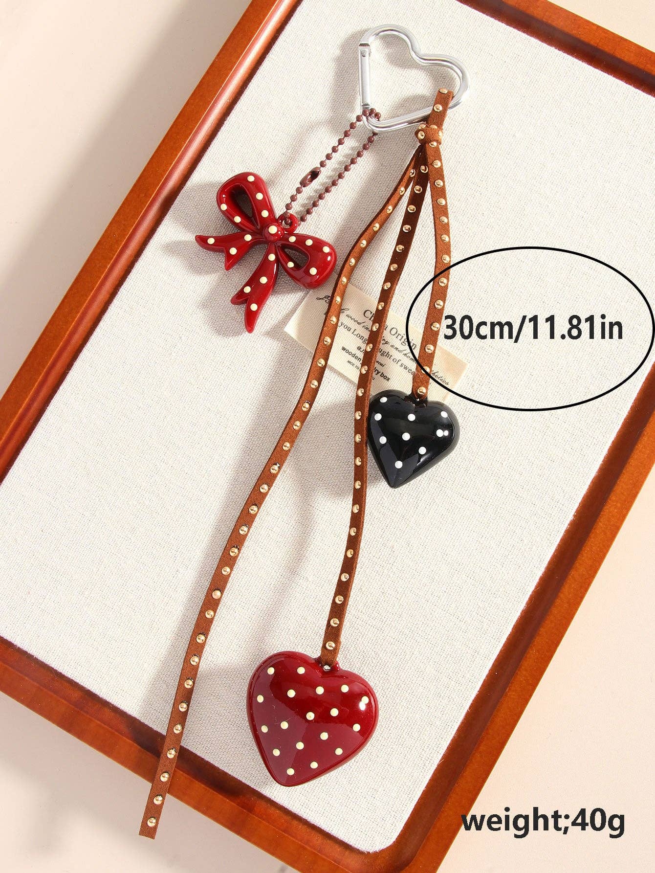 Dipped Shop - Vendita all'ingrosso Portachiavi - Donna - Portachiavi a forma di fiocco e cuore per borsa Dipped Shop DP25B5285