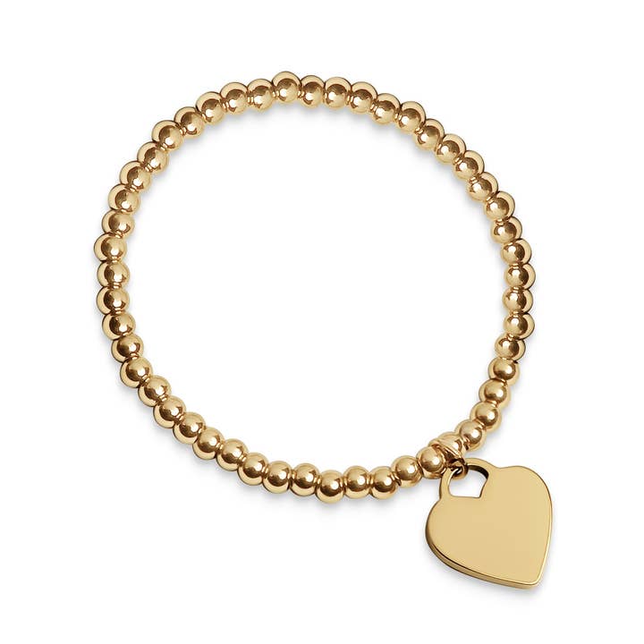 18K PVD Coated Stainless Steel Heart And Bead Stretch Bracelet and other Purchase wholesale custom engraved beads. Free returns & net 60 terms on Faire trending on Faire.