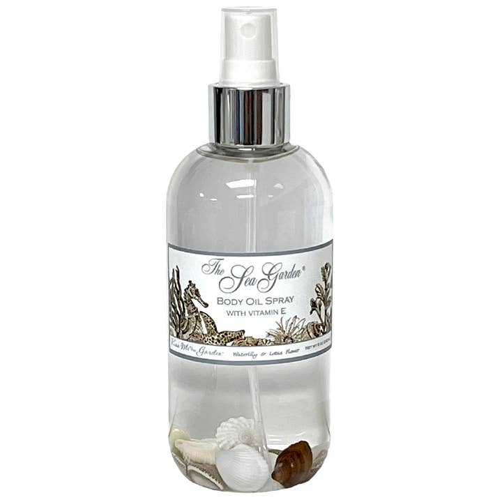 8 oz Sea Garden Body Oil Spray for wholesale by Kiss Me in the Garden