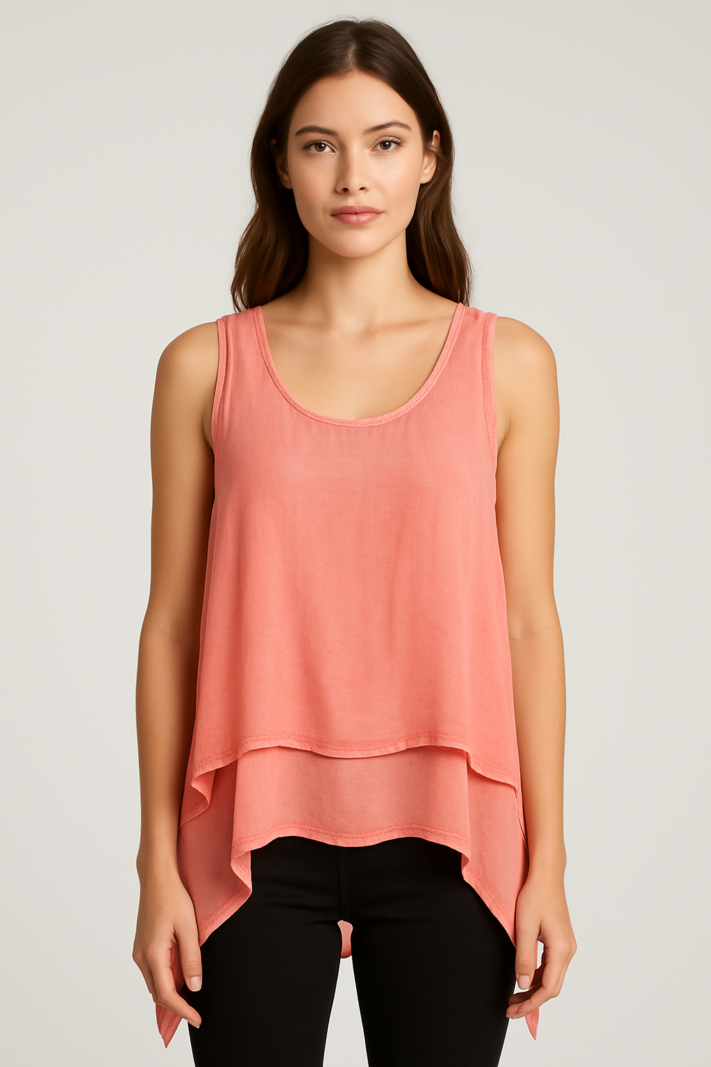 Lucy Sparks – wholesale Shirt – Women’s – COLD WASHED 2 PIECE SLEEVELESS TOP2