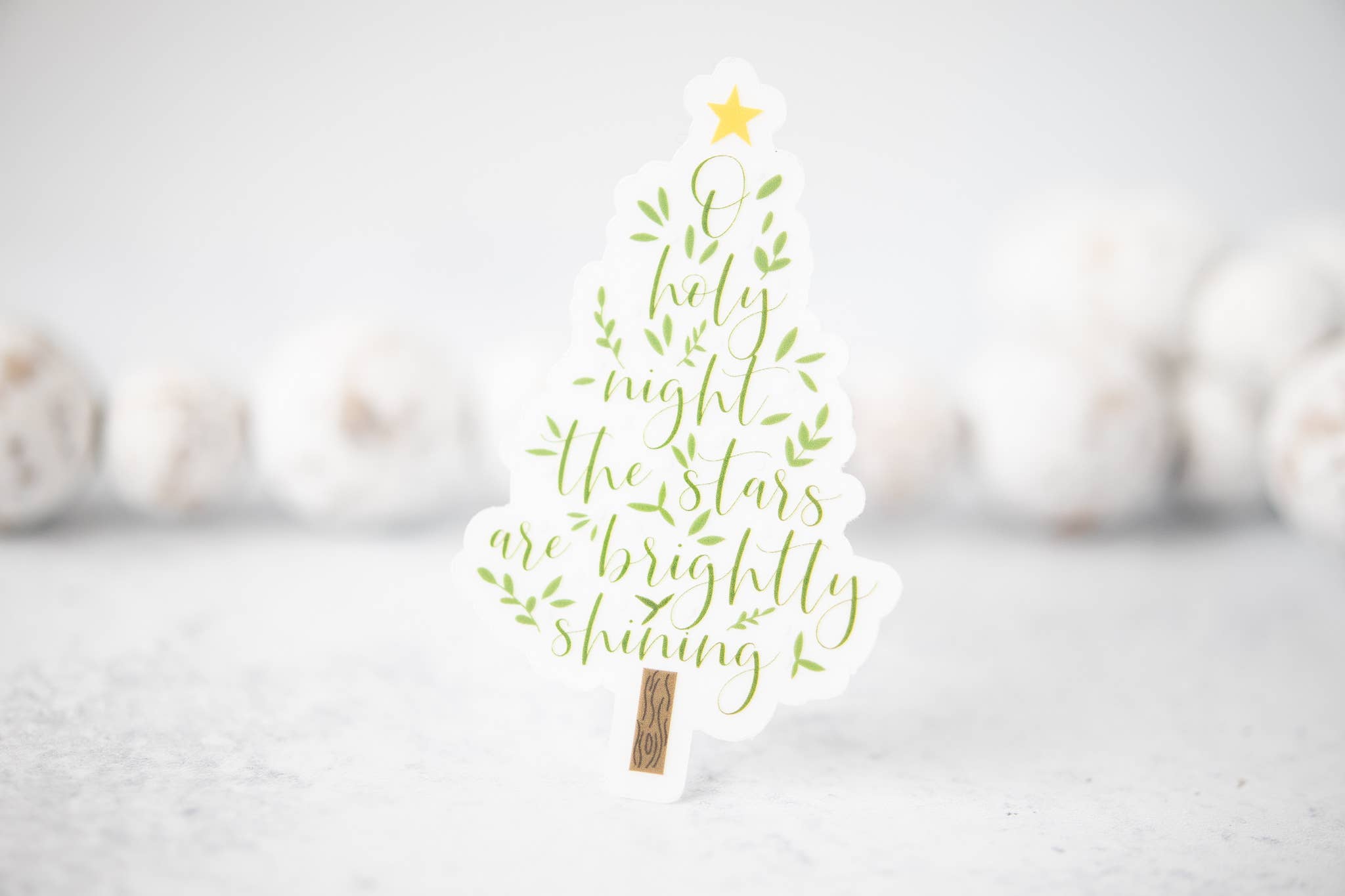 Savannah and James Co - Vendita all'ingrosso Adesivo - O Holy Night Christmas Tree Clear, adesivo in vinile 3x3 in.2