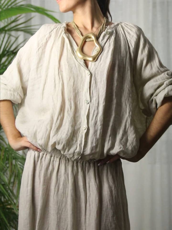 Linen & More - Wholesale Blouse – Women’s - REF 83688 BLOUSE 100% LINEN CLOSED5