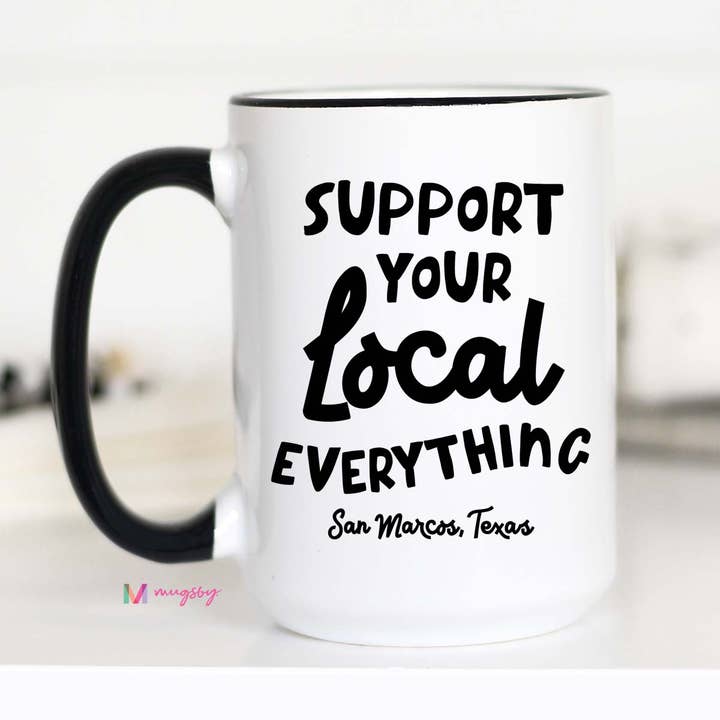 Soutenez votre tasse personnalisée locale, Ville État pour la vente par Mugsby