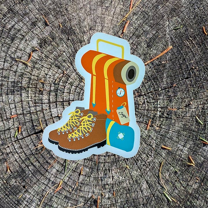 Thru-Hiker Waterproof Sticker for wholesale by Soijen Illustrations