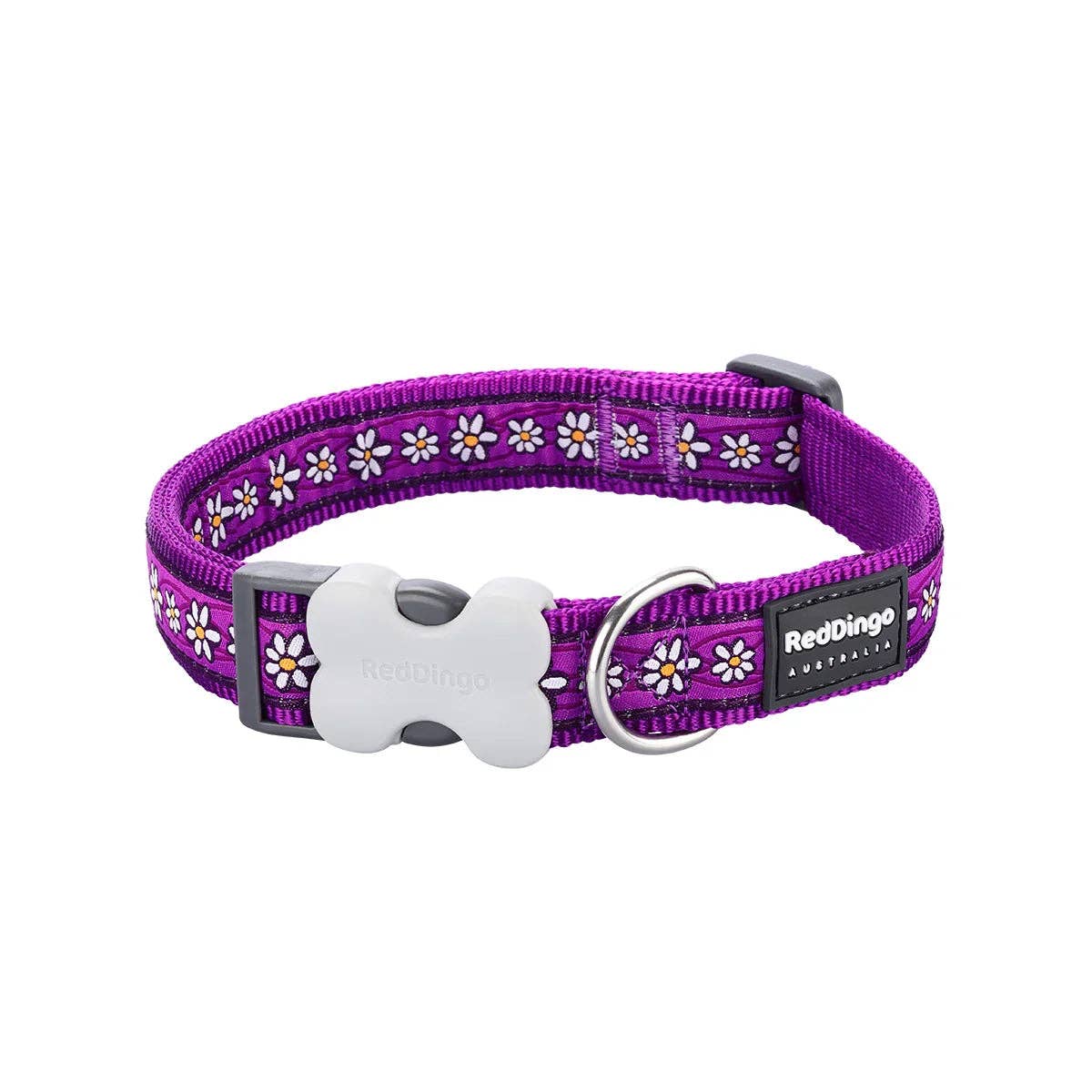 Sherwood Paws – wholesale Pet collar – Dog – Red Dingo Dog Collar Design Daisy Chain Purple0