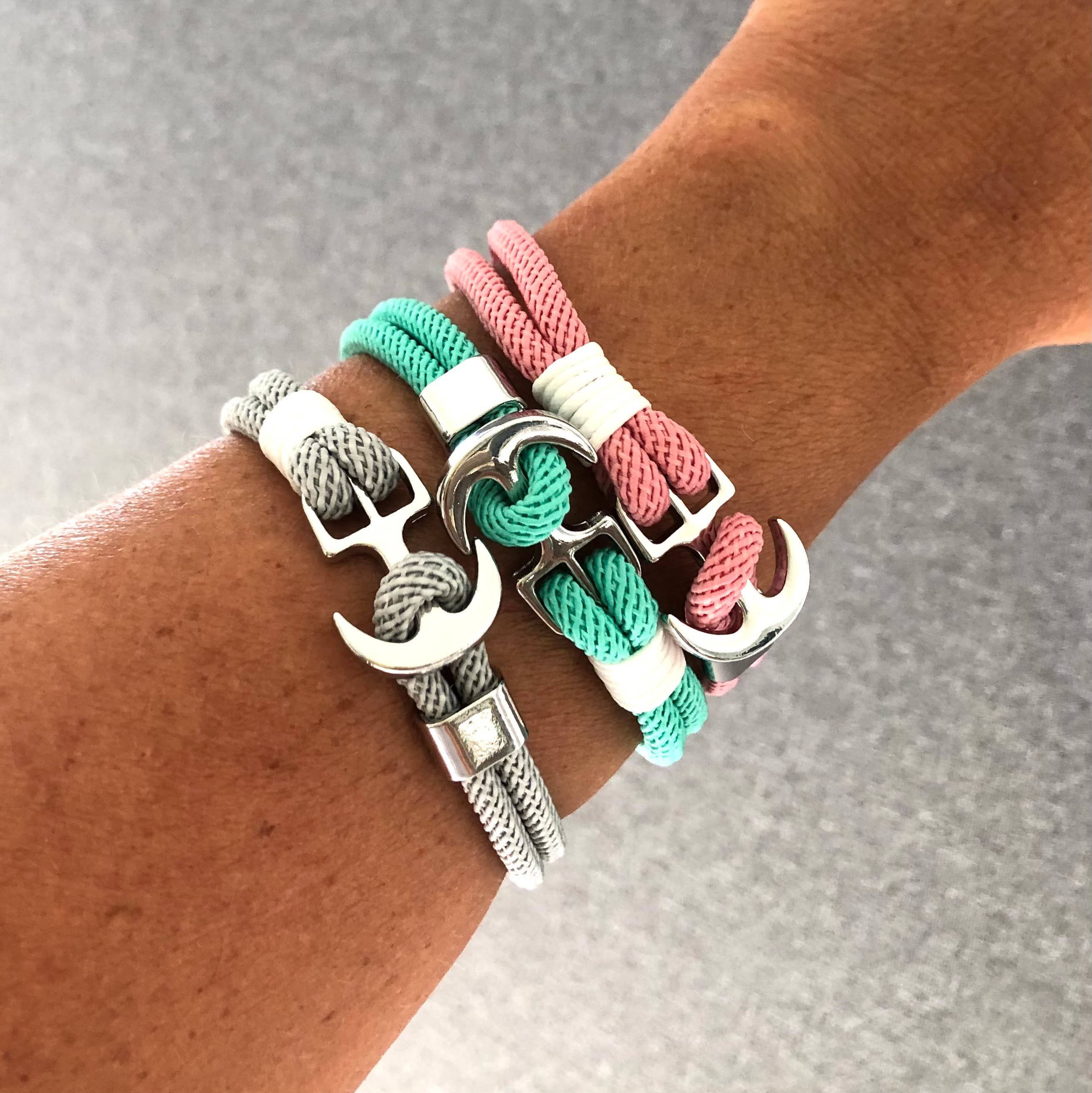 GreenWave - Vente Bracelet tissé/tressé - Bracelet en corde nautique avec fermeture ancre9