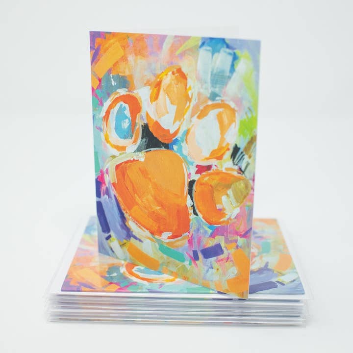 Conjunto de 6 Cartões com Pata de Tigre de Clemson por atacado de Brandon Art Co