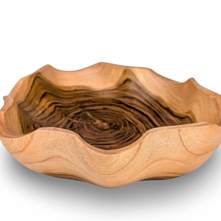 Schale aus Naturholz, Teakholzschale, Holzsalatschale, Teak Servierschale, Schale aus Naturholz, Organische Holzschale, Holzobstschale, Wurzelschale aus Holz, Massivholzschale, Rustikale Holzschale für den Großhandel von baligood