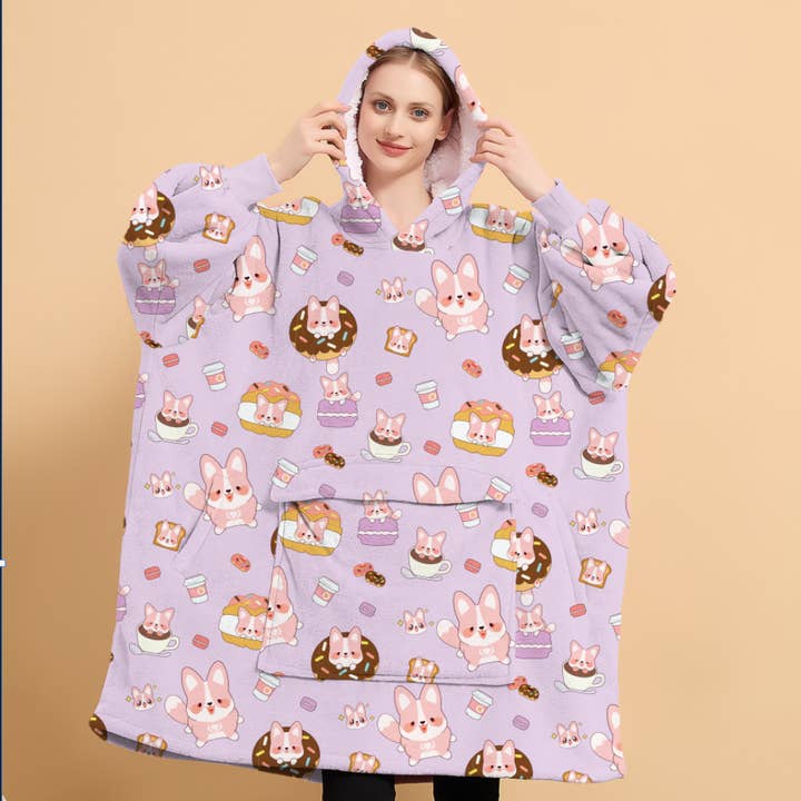 Couverture Snuggy - Latte Violet pour la vente par Lizbie Cafe