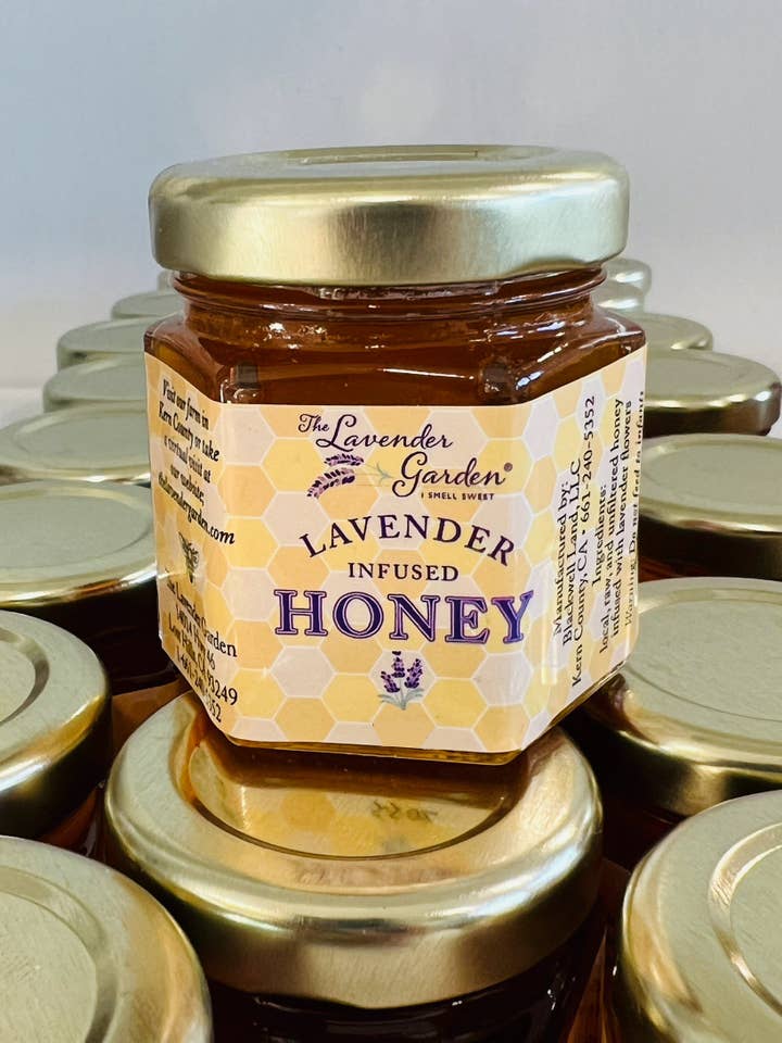 1.5oz Lavender Infused Honey for wholesale by the lavender garden