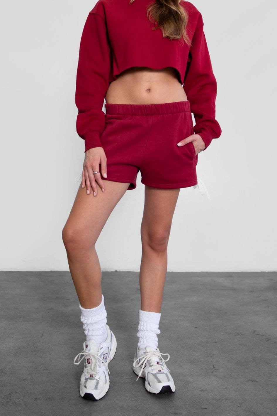 TICTOC - Wholesale Shorts - Women's - SUNNI Casual Mid Rise Plush Fleece Shorts10