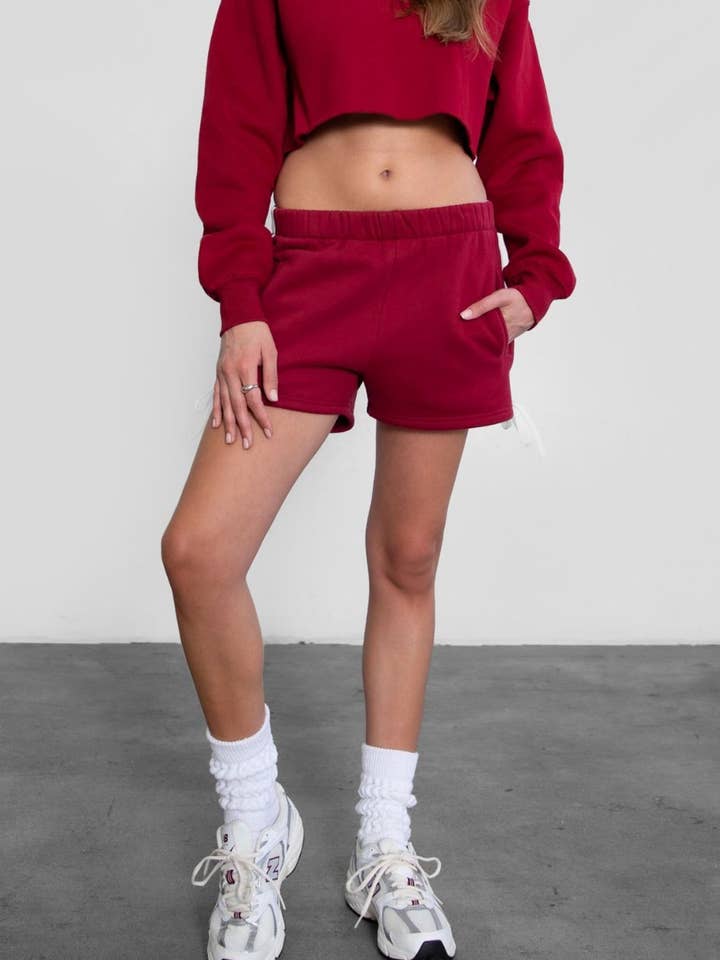 TICTOC - Wholesale Shorts - Women's - SUNNI Casual Mid Rise Plush Fleece Shorts10