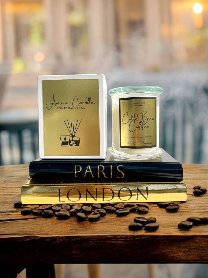 Cold Brew Coffee Luxury Candle for wholesale by Amana’s Candles