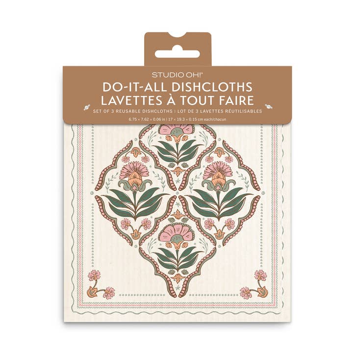 Floral Tapestry Do-It-All Dishcloths for wholesale by Studio Oh!