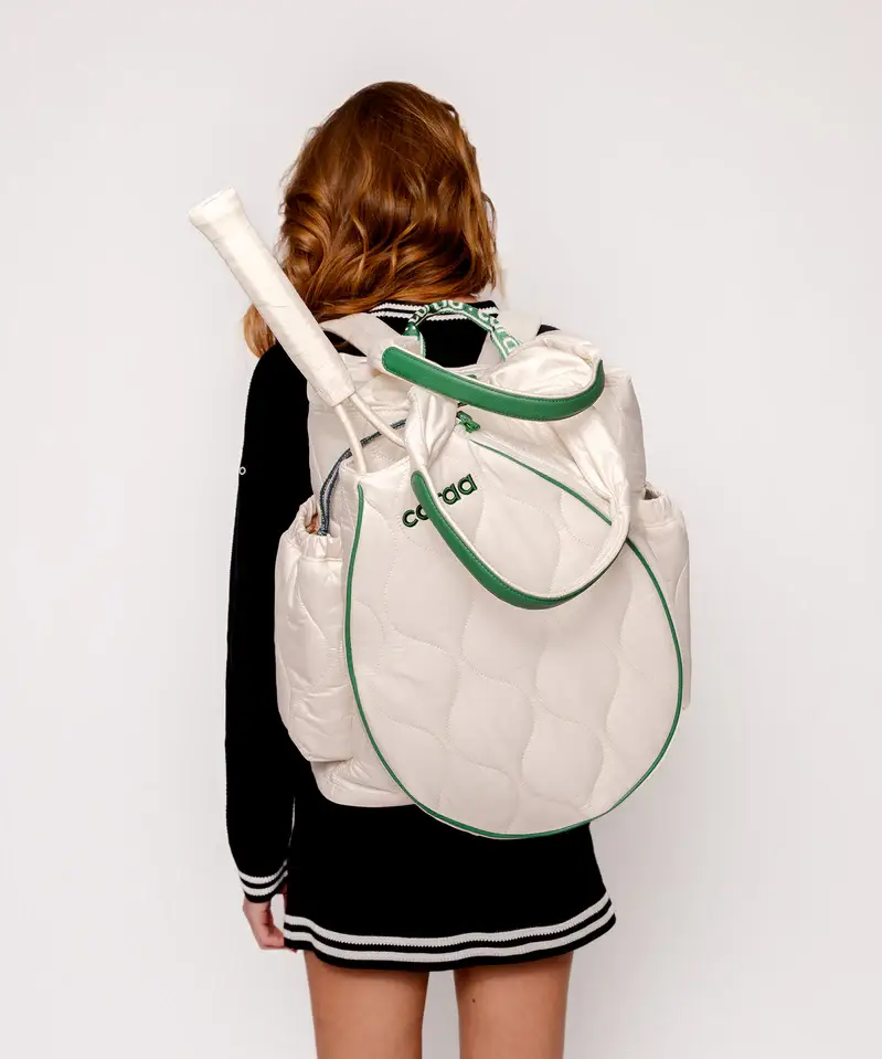 Caraa - Wholesale Sports Bag - Unisex - Tennis Quilted Backpack Tote in Ivory11