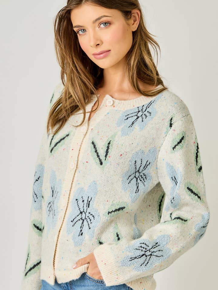 Mystree - Wholesale Cardigan - Women's - 61133 Floral Sweater Cardigan 0