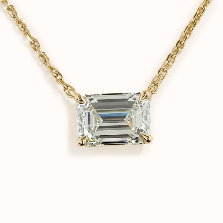 Horizon Necklace | 1ct Emerald Diamond for wholesale by Zayla