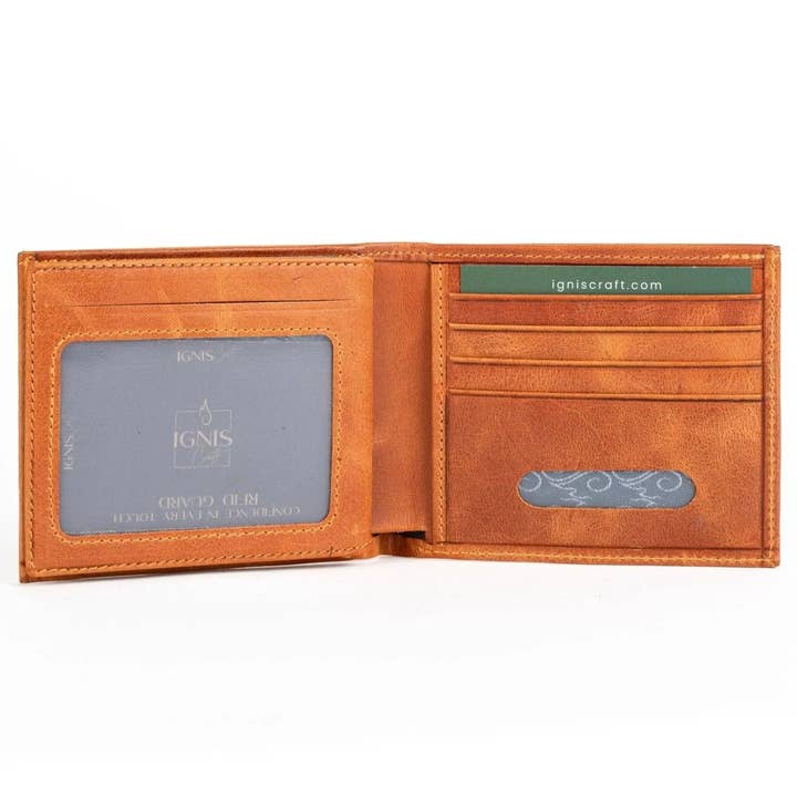 Mens Leather Wallet | Companion Amber for wholesale by Revoba LLC