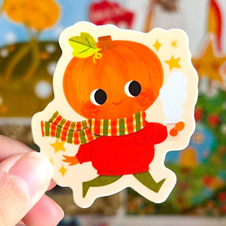 Autocolante Fall Pumpkin Friend por atacado de Veronica Porlier Illustrations