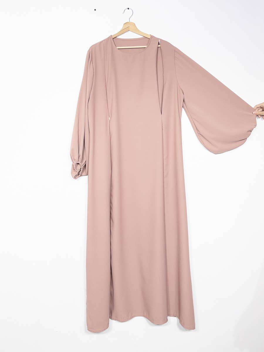 IDEAL OUTFIT - Wholesale Nursing Dress - Maternity - Medina silk nursing abaya with zip opening 2508PK0