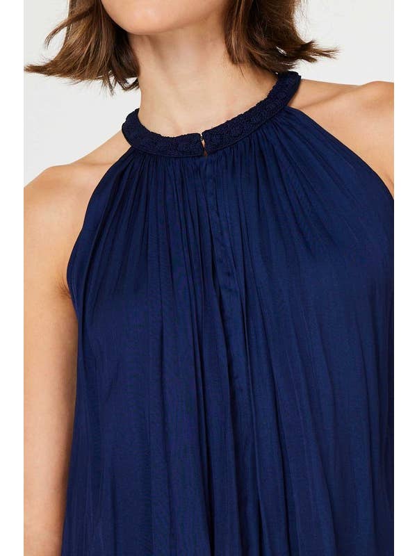 Current Air - Wholesale Blouse - Women's - Crochet Trim Halter Neck Blouse