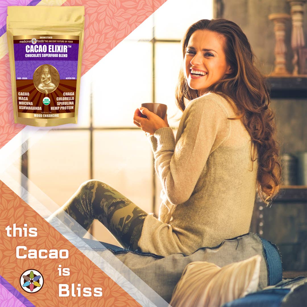 Medicinal Foods, LLC - Vente Préparations/kits pour chocolat chaud - Chocolat chaud sain pour améliorer l'humeur avec élixir de cacao Bev. Mélange5