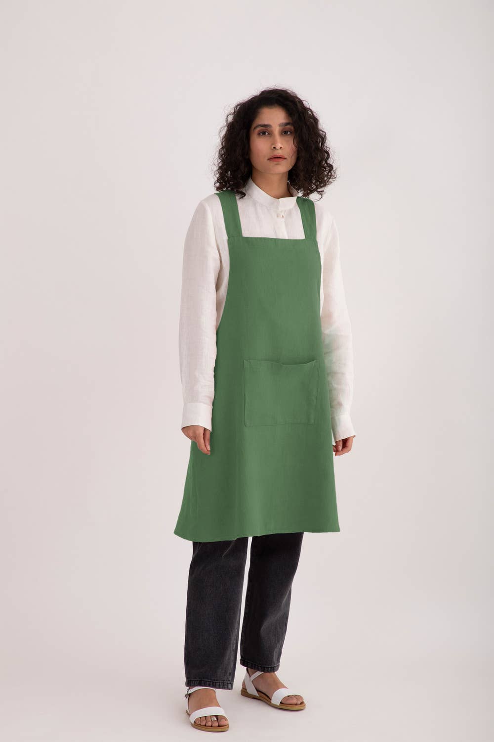 Live Linen - Wholesale Apron - Natural Solid Linen Cross Back Apron – Stylish Utility9
