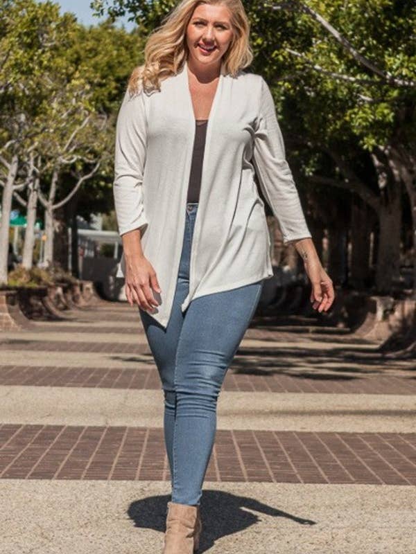 Chris & Carol Apparel - Wholesale Cardigan - Women's - X9029-140 Essential Plus Size Knit Cardigan8