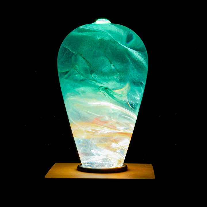 EP LIGHT Handmade Aqua Led Light Bulb Spring Style for wholesale by EP Design Lab