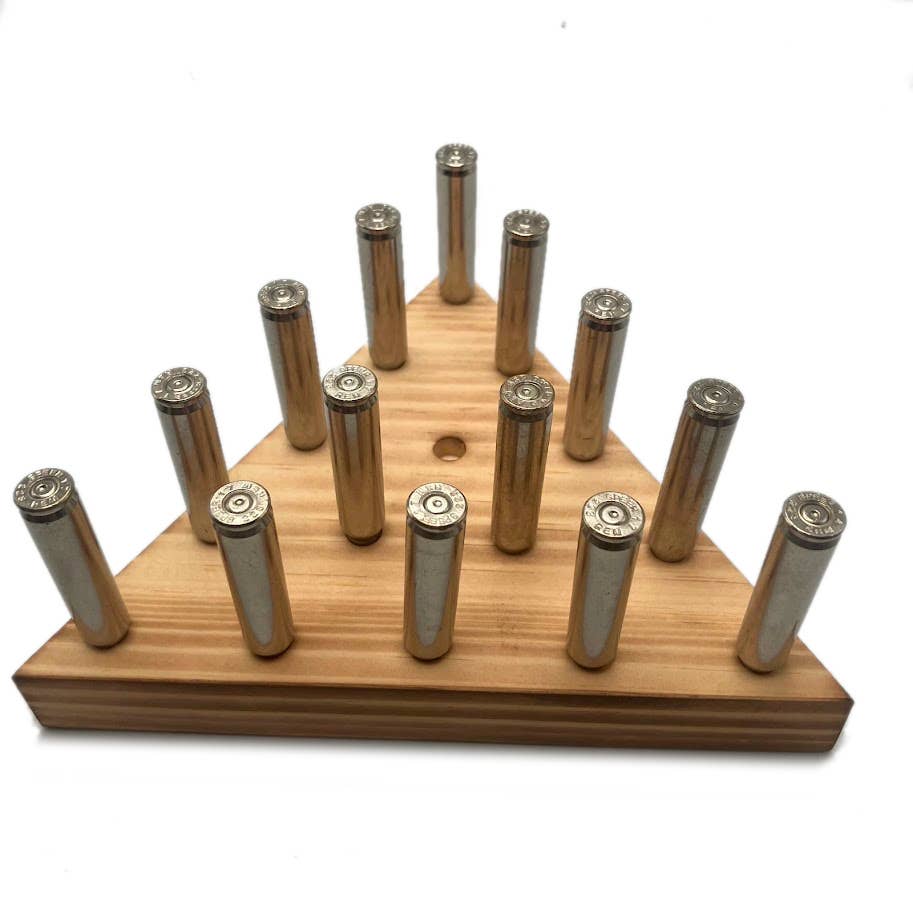 Vermont Cut Coins & 2nd Shot Round - Wholesale Board Game - Triangle Peg Game, Cracker Barrel Brain Puzzle, Man Cave,2