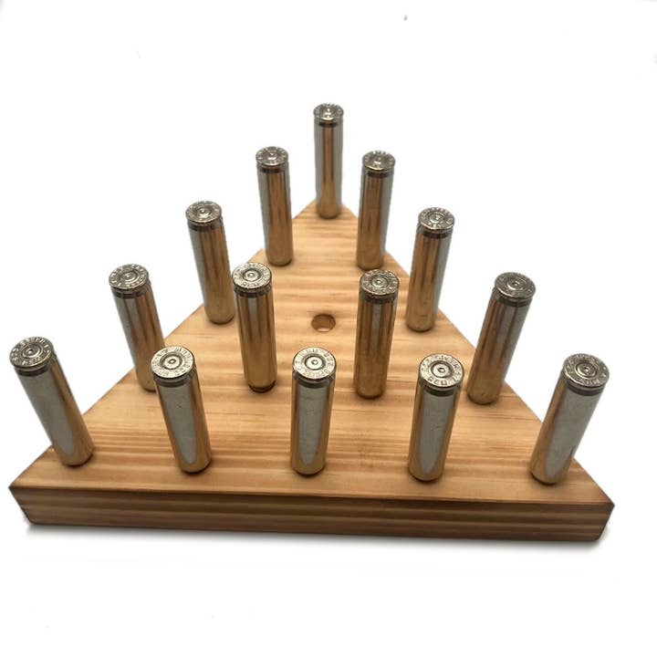 Vermont Cut Coins & 2nd Shot Round - Wholesale Board Game - Triangle Peg Game, Cracker Barrel Brain Puzzle, Man Cave,2